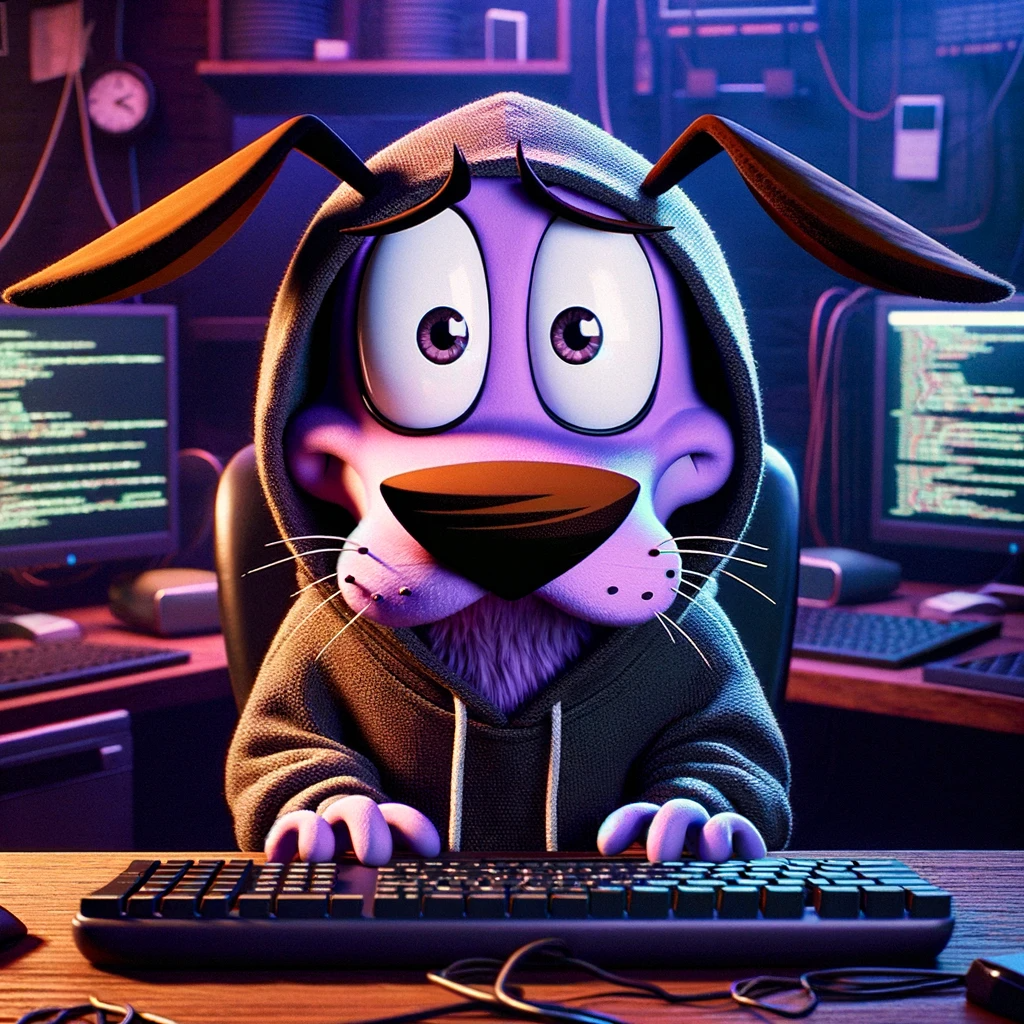 courage the dog as a hacker